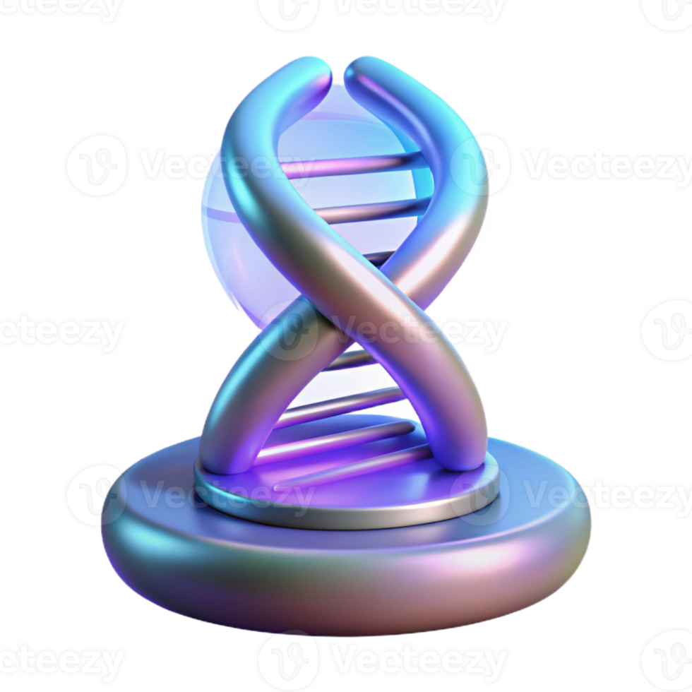 dramatic futuristic Isolated cutout, concept art style, of a futuristic holographic display projecting a DNA double helix with Transparent Background ultra HD png