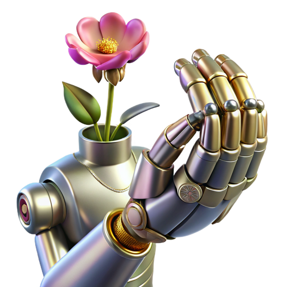 impressive modern A Steampunk Robot Hand Holding a authentic png