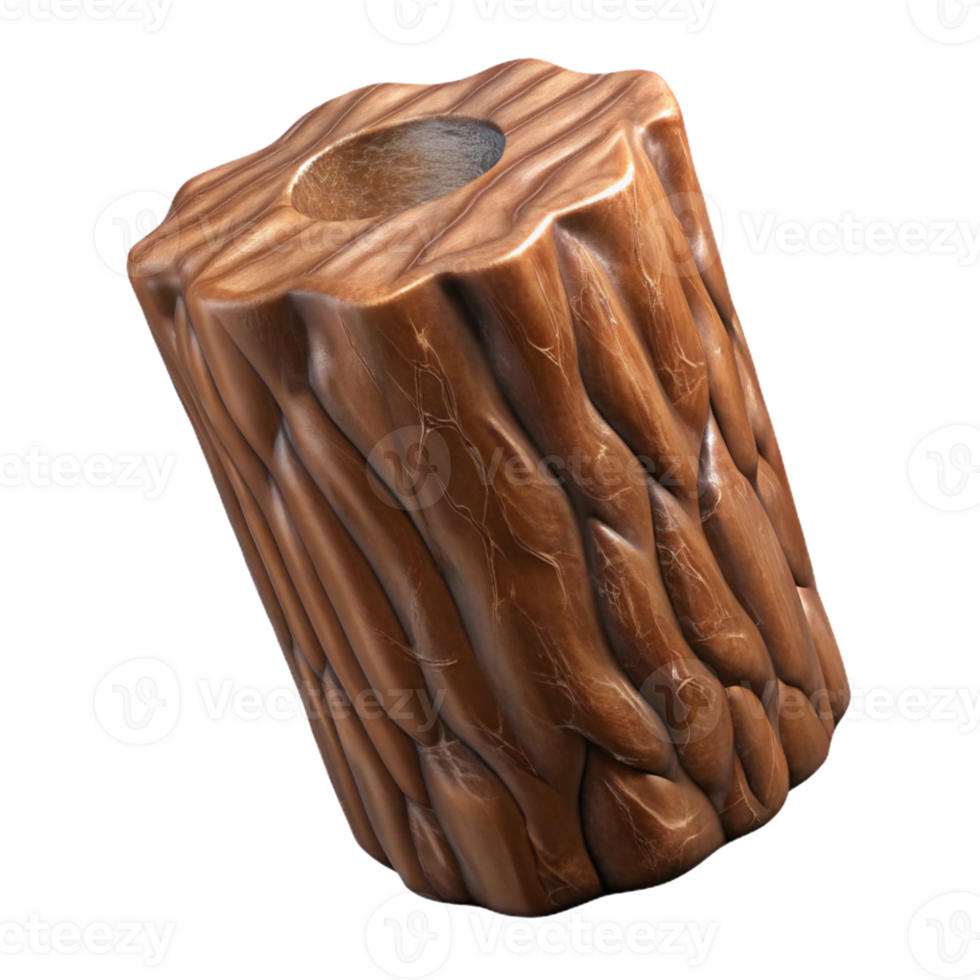 dramatic passionate minimalist Photorealistic hyper-specific image of a single piece of bark, textured and brown, with Transparent Background masterfully captured png