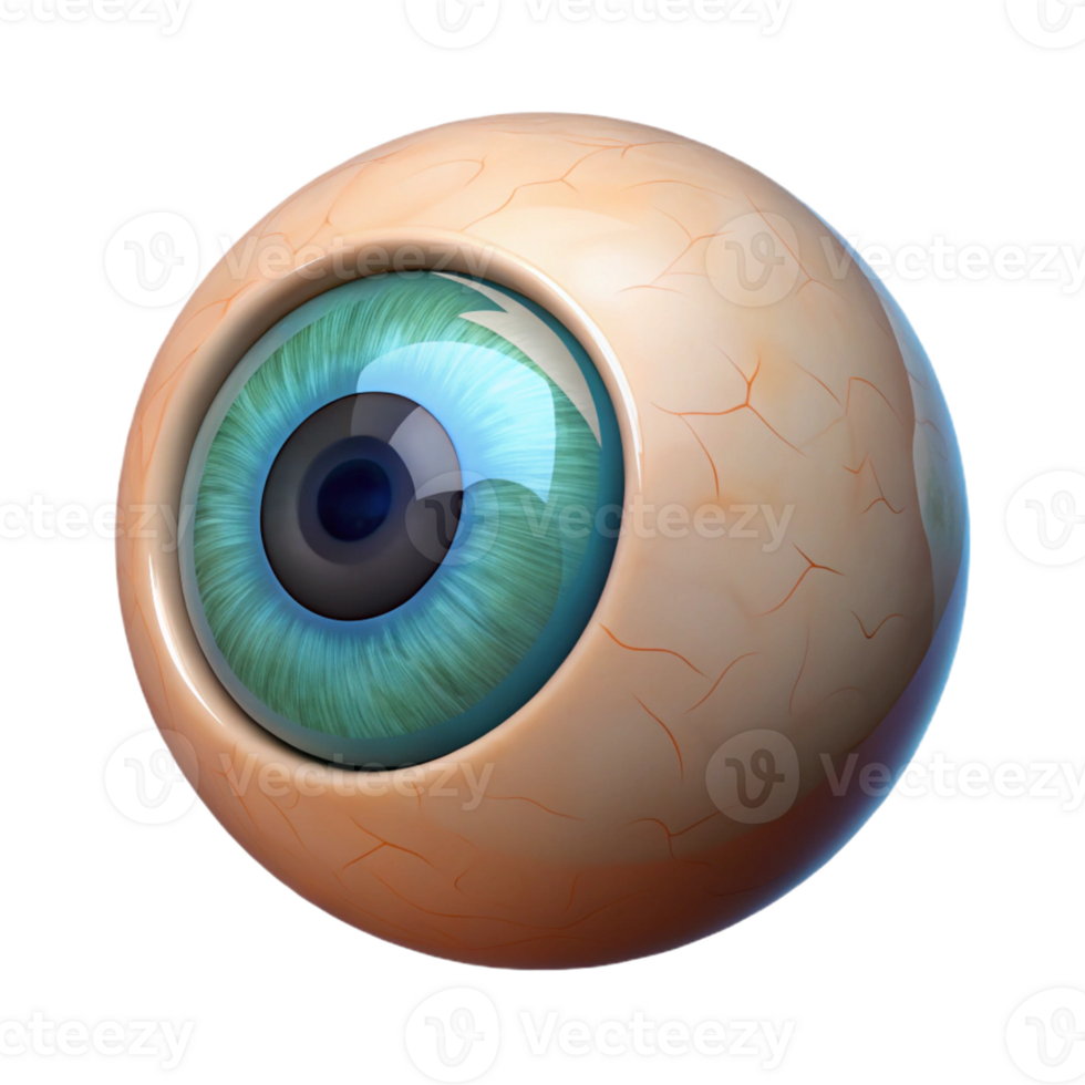 dramatic elegant Ultra-detailed, hyper-specific render of a single, human eye, iris color hazel, isolated cutout with Transparent Background high resolution png