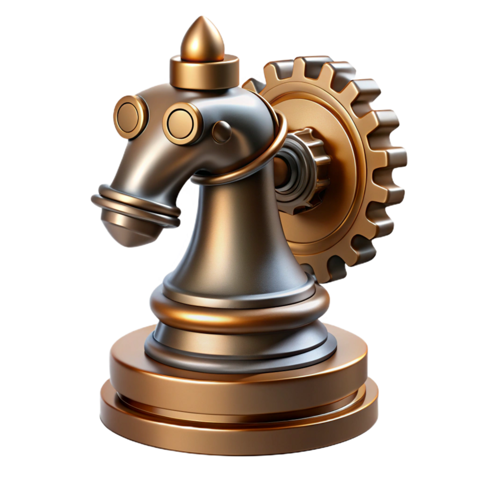 extraordinary artistic A Steampunk Chess Piece a Knight authentic png
