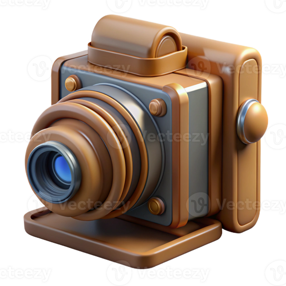 dramatic surreal Photorealistic, hyper-specific professional render of a vintage camera with bellows with Transparent Background professional png