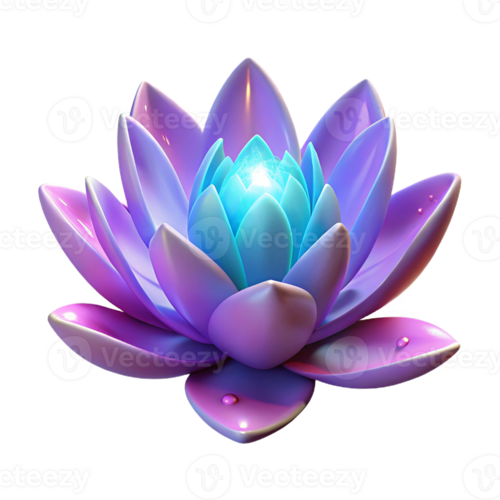 dramatic mysterious organic A single, blooming lotus flower, magical aura with Transparent Background high quality png