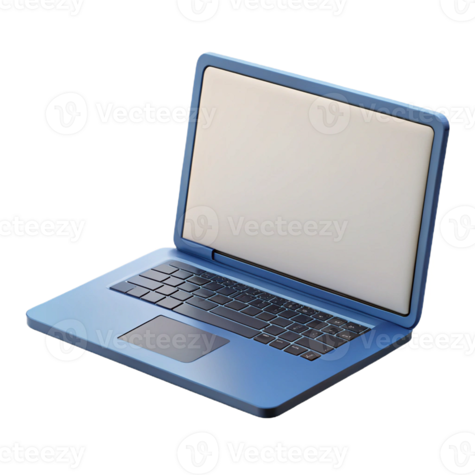 alluring exceptional Laptop computer open with blank white screen with Transparent Background png