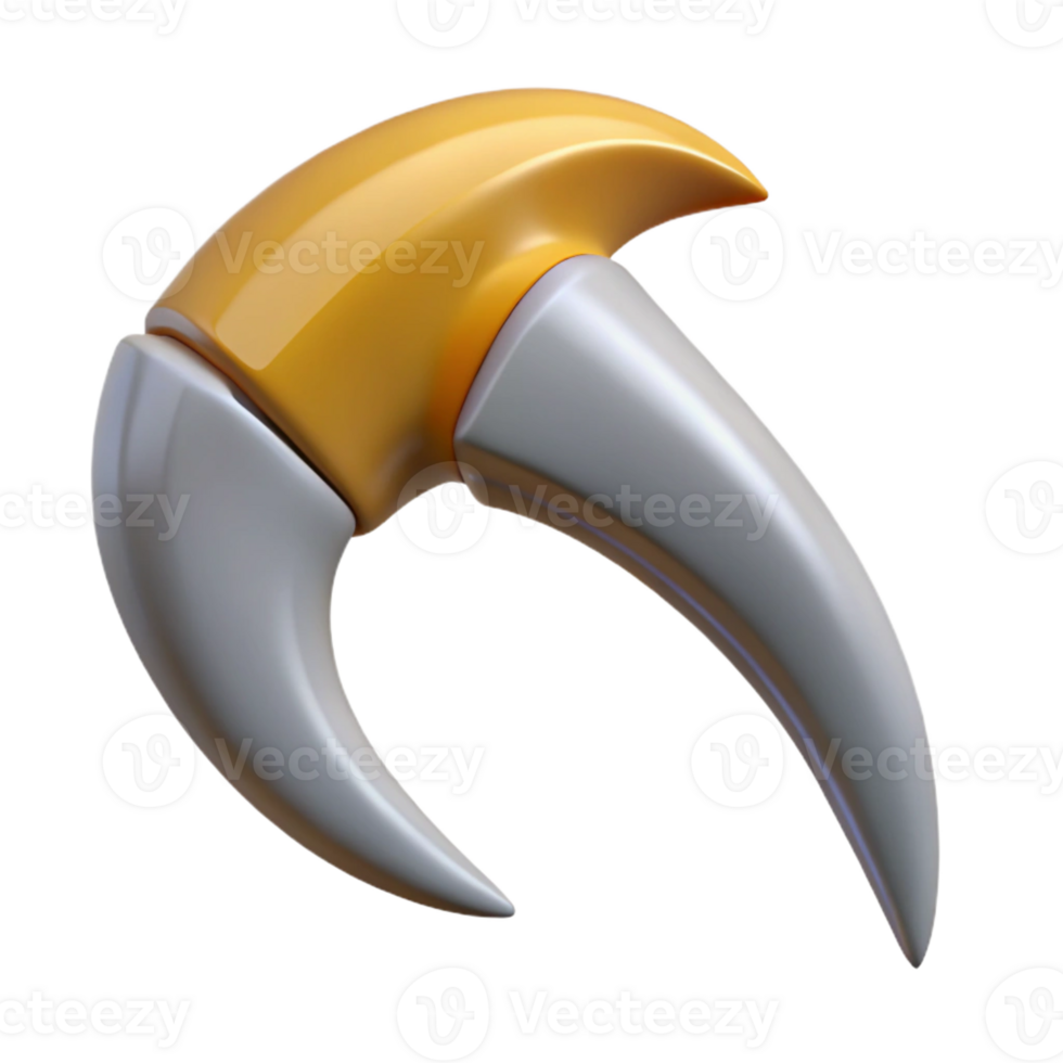 dynamic breathtaking Hyper-specific professional render of a single Griffin talon, sharp and curved, isolated cutout with Transparent Background refined png