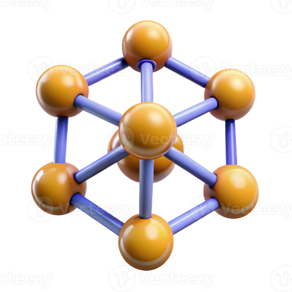 beautiful sought-after A molecule, complex structure, abstract design with Transparent Background png