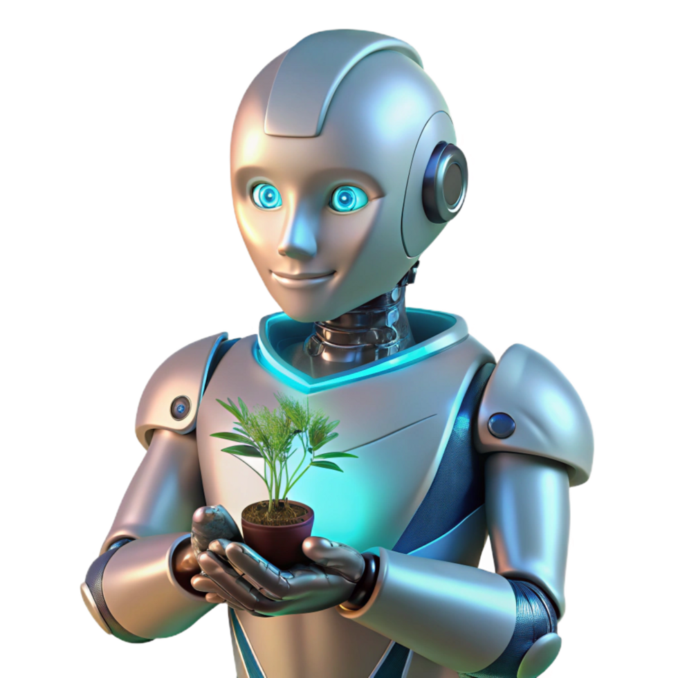 impressive modern A Humanoid Robot with Intricate Glowing authentic png