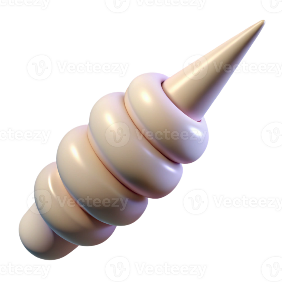exquisite romantic bohemian Hyper-specific, isolated cutout of a single, unicorn horn, spiraled, pearly white with Transparent Background refined png