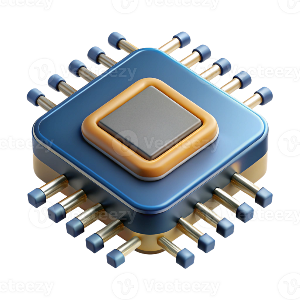 breathtaking memorable Microchip with intricate circuitry with Transparent Background png