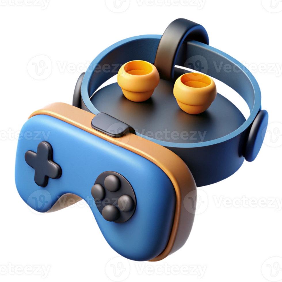 captivating standout VR headset with controllers with Transparent Background png