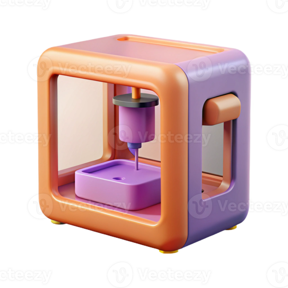 bold sumptuous D printer printing an object with Transparent Background gallery standard png