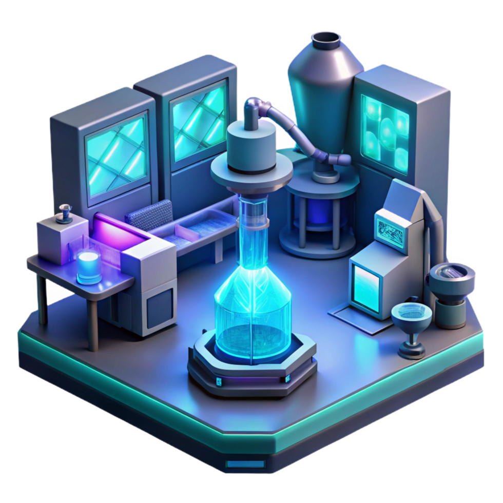 stunning rustic A Futuristic Laboratory Filled with 4K png