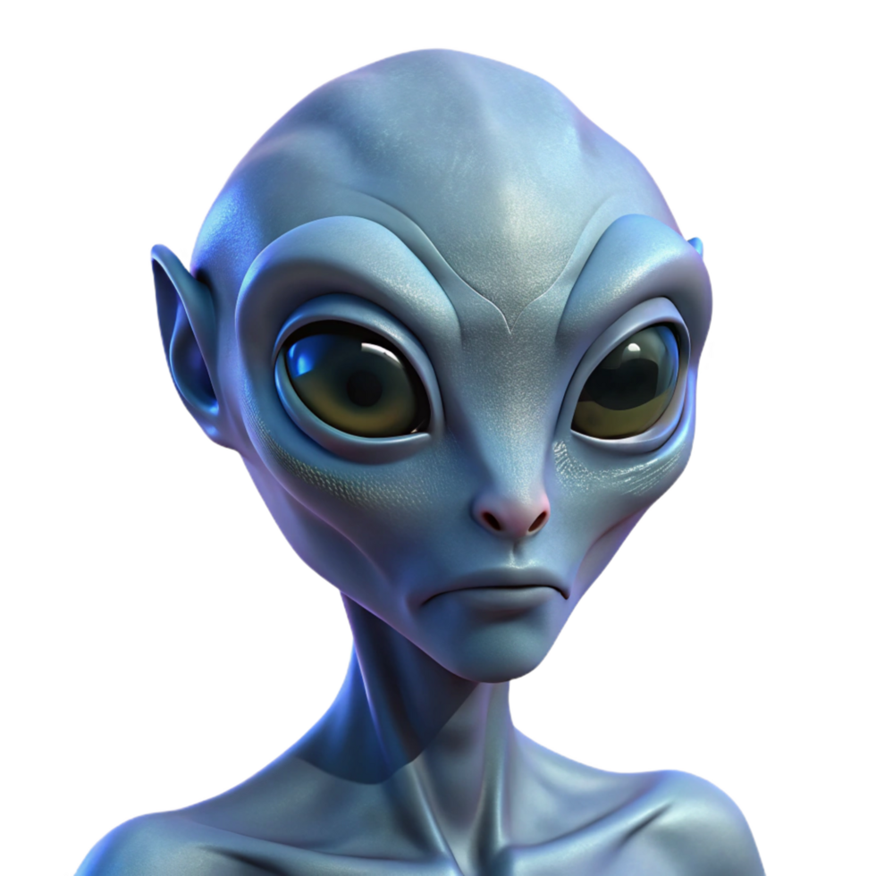 magnificent rustic A Close Up Portrait of a Humanoid Alien genuine png