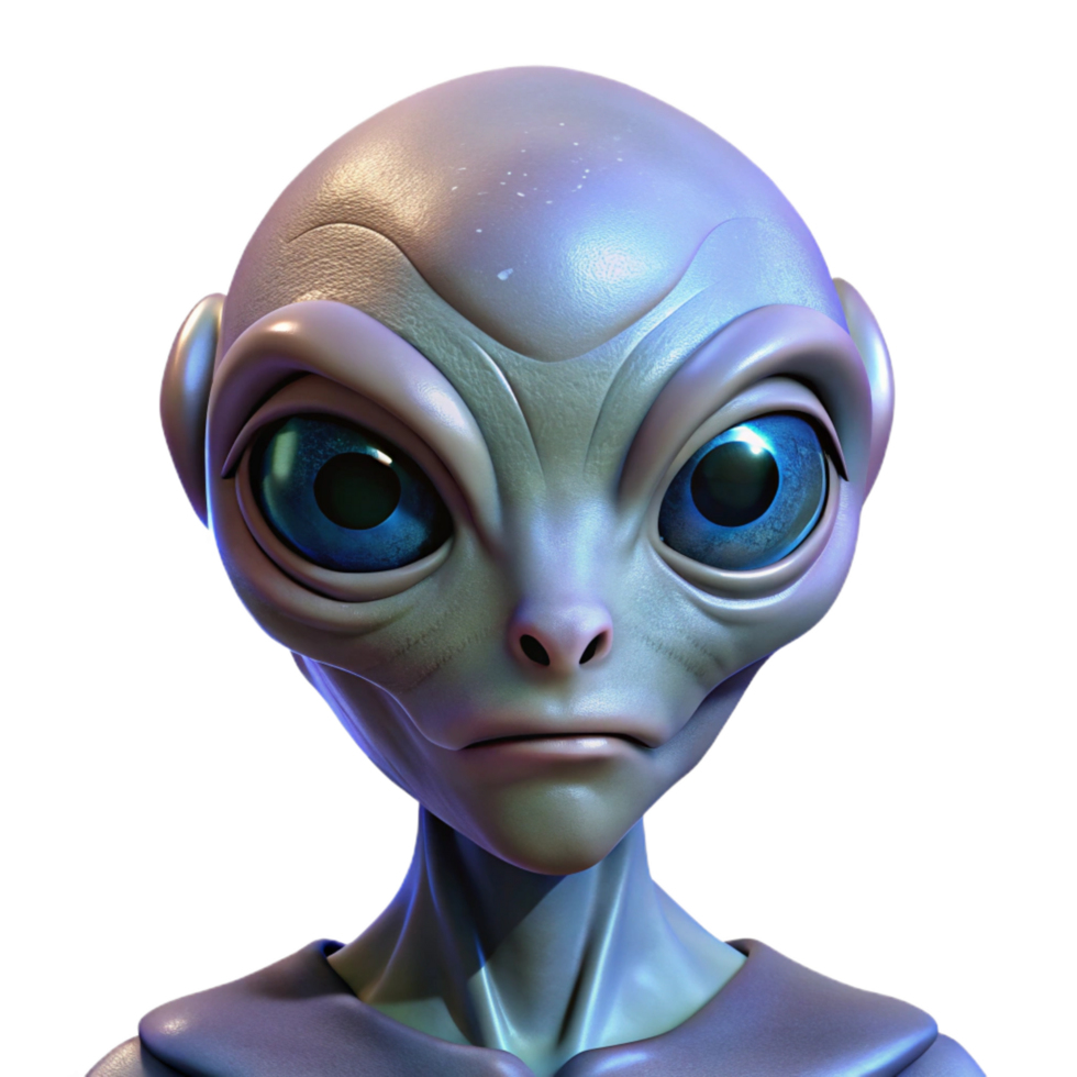 impressive classic A Close Up Portrait of a Humanoid Alien high quality png