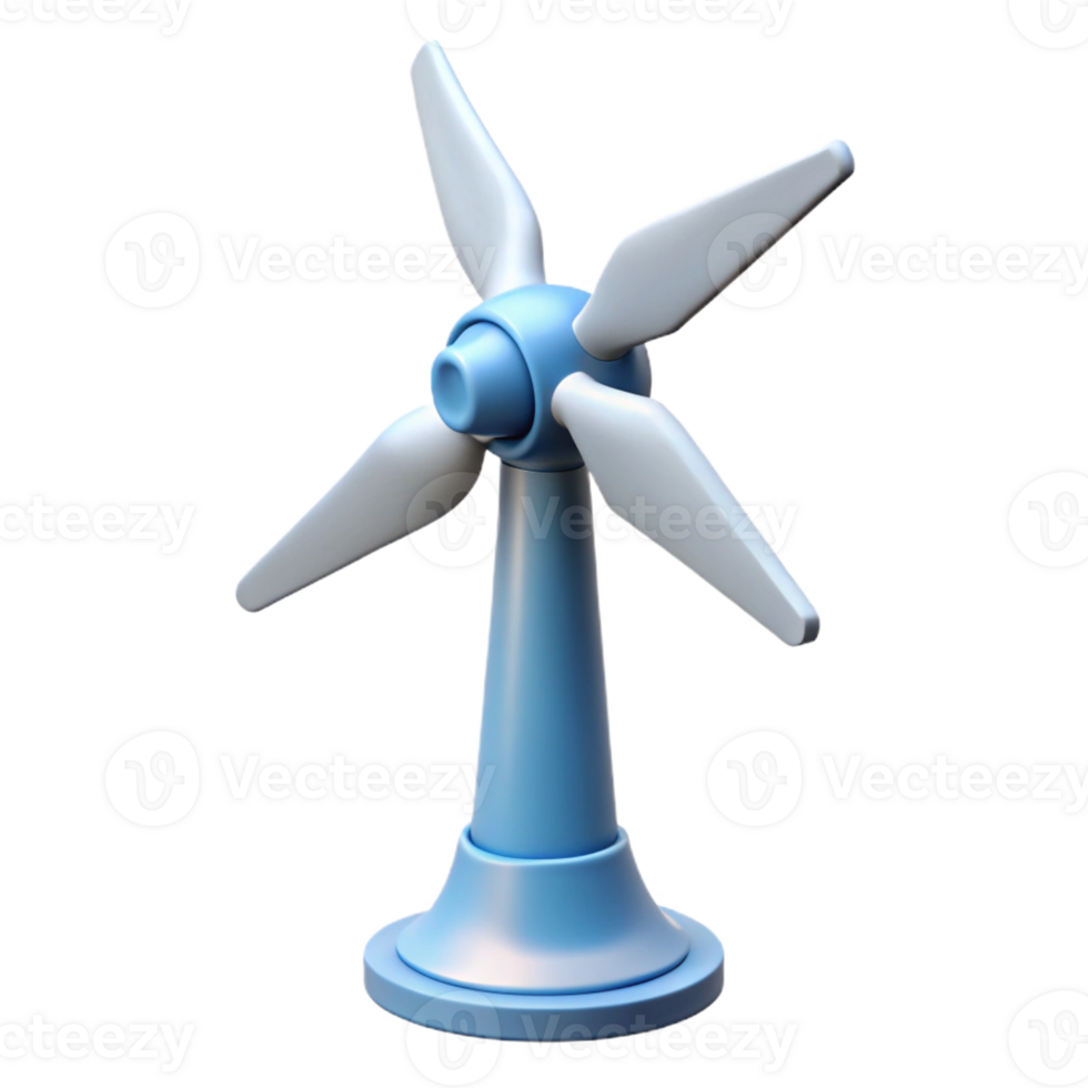 calm glorious Wind turbine blade rotating with Transparent Background 8K png