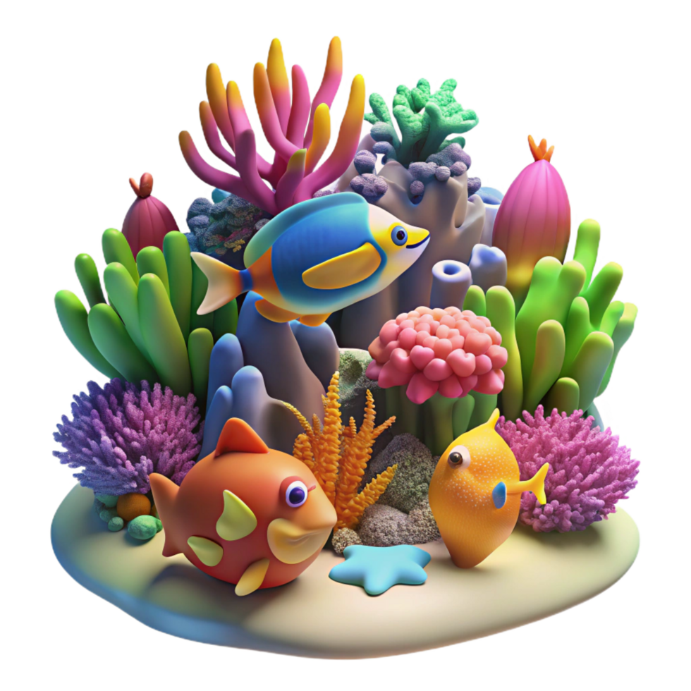 wonderful artistic A Vibrant Coral Reef Teeming with genuine png