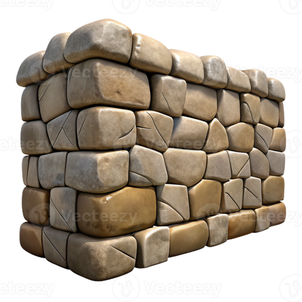 ethereal pristine Stone wall rough texture, with Transparent Background masterfully captured png