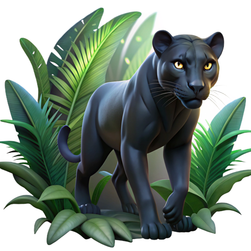 impressive abstract A Sleek Black Panther Stalking Through high resolution png