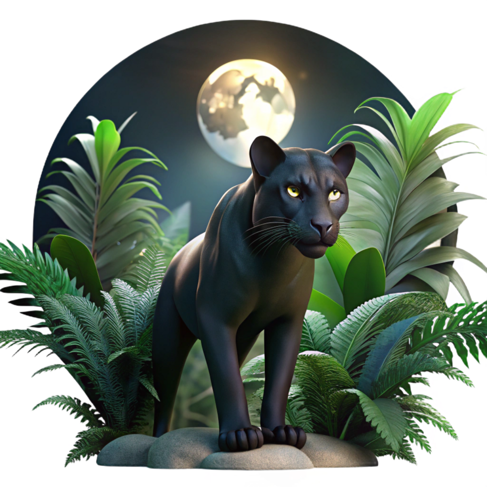 beautiful modern A Sleek Black Panther Stalking Through high resolution png