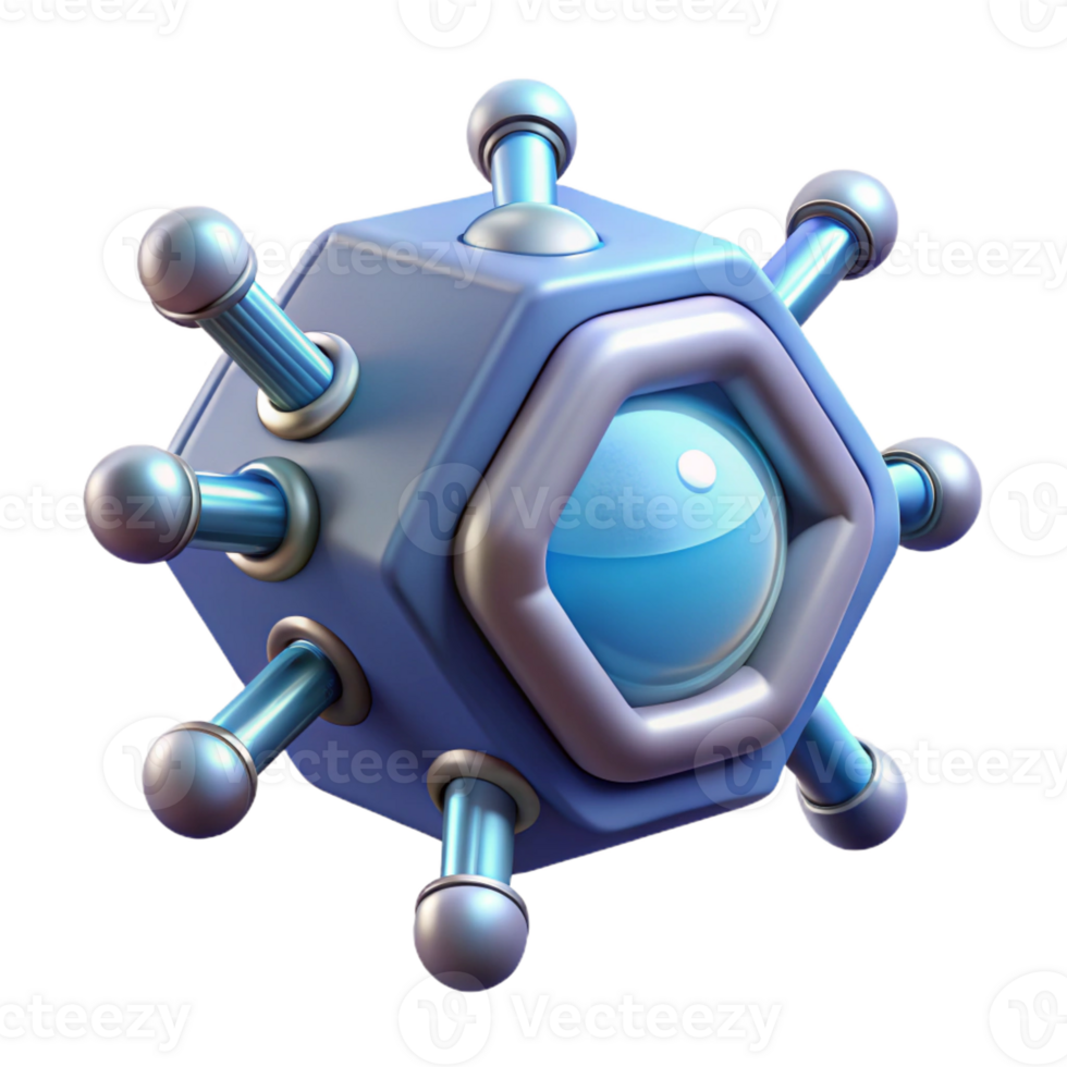 dramatic baroque Ultra-detailed, isolated cutout of a single nanobot, nanotechnology medical device with Transparent Background high quality png