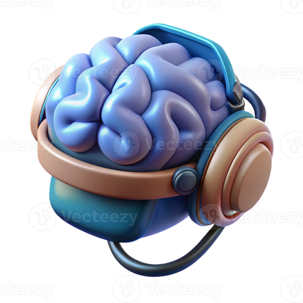 acclaimed traditional Ultra-detailed, professional render of an isolated cutout of a brain-computer interface headset, neural technology with Transparent Background flawless png