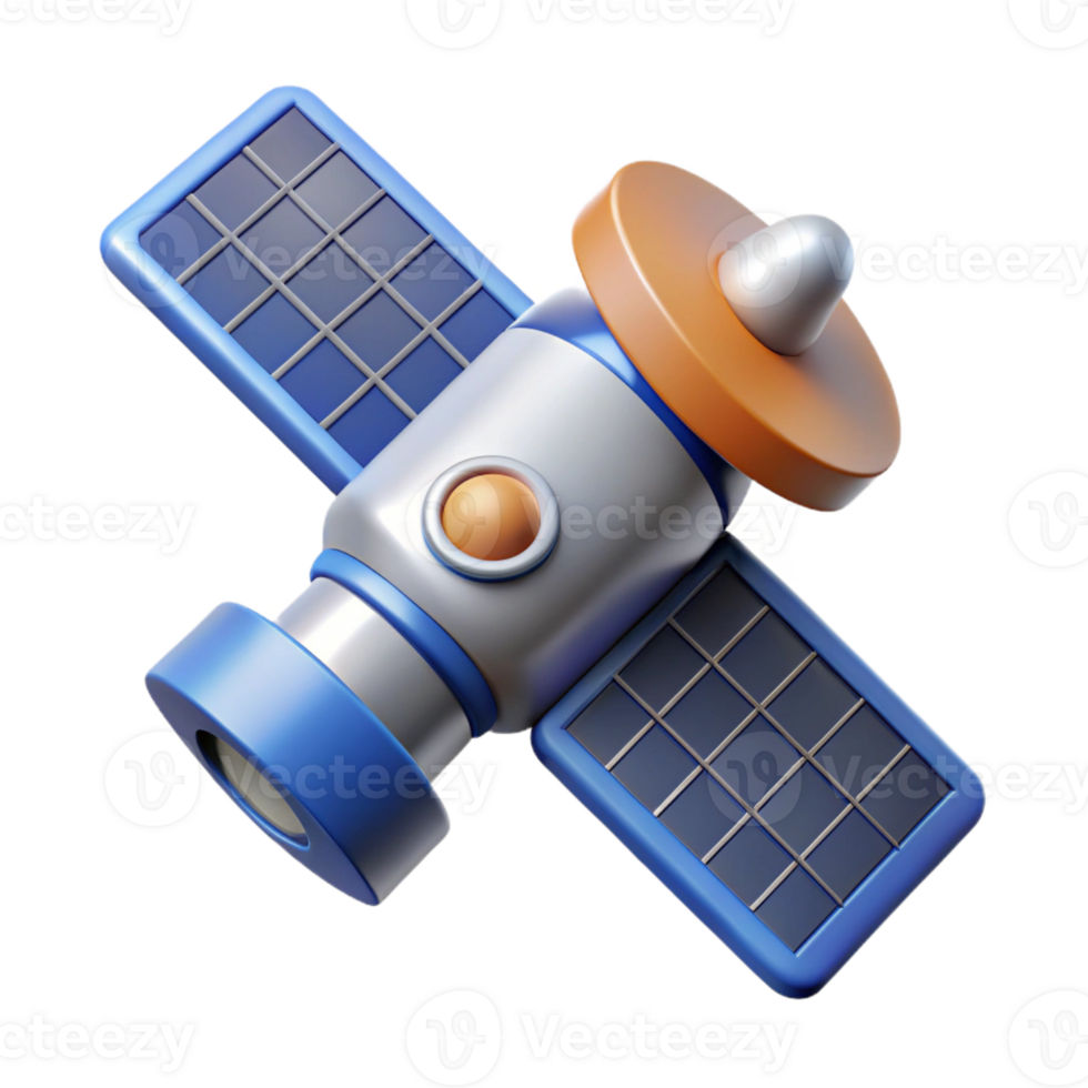 captivating baroque Space technology satellite icon with Transparent Background 8K png