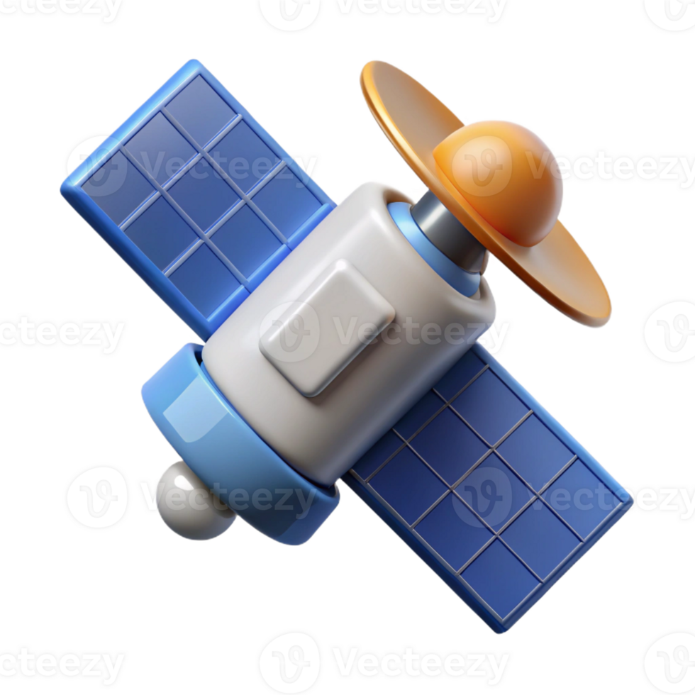 energetic glorious Space technology satellite icon with Transparent Background impeccable png