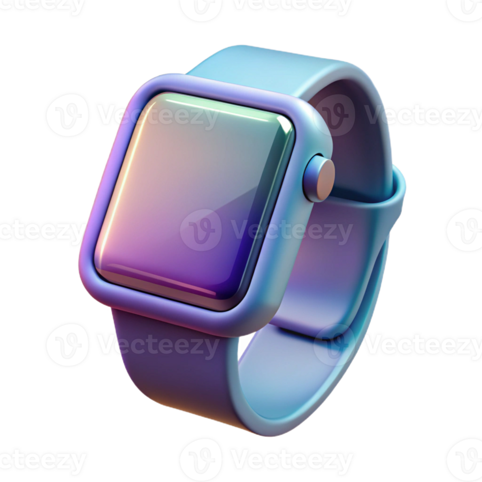acclaimed artistic Photorealistic, isolated cutout of a single smart watch with holographic display, wearable technology with Transparent Background 4K png