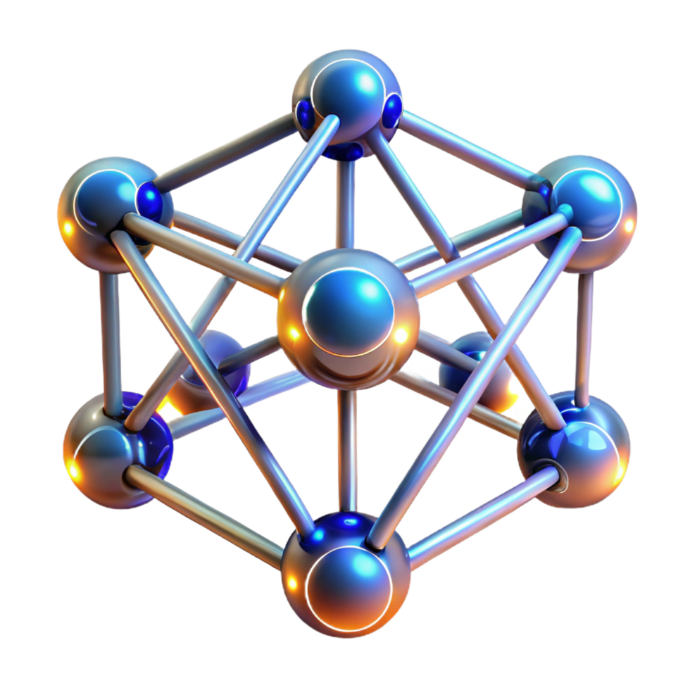 vibrant contemporary A Network of Interconnected Glowing professional png