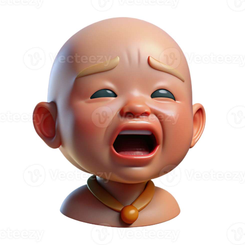 breathtaking gothic Photorealistic, ultra-detailed professional render of a crying baby with tears streaming down its face Isolated cutout with Transparent Background masterfully captured png