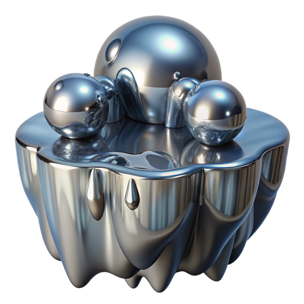 beautiful contemporary A Cascade of Liquid Mercury Reflecting a professional png