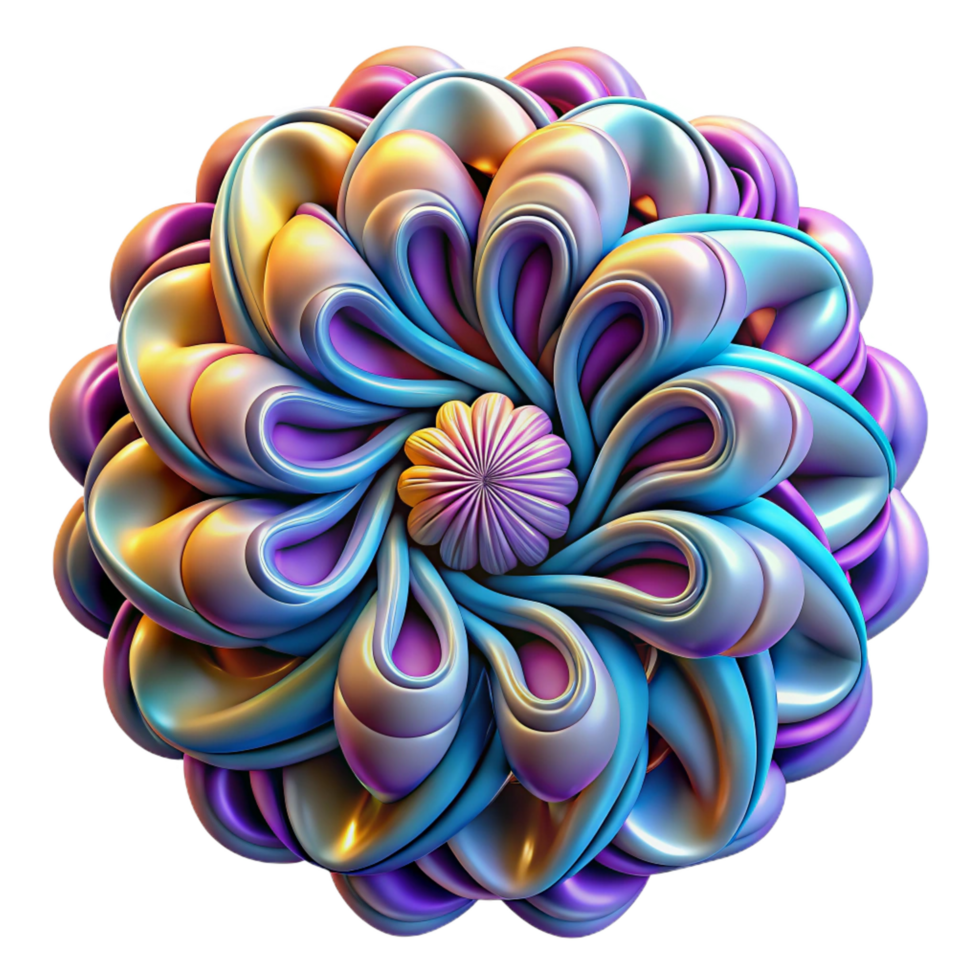 vibrant traditional A Complex Fractal Pattern with Infinite professional png