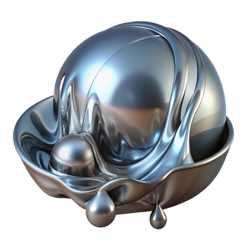 magnificent rustic A Cascade of Liquid Mercury Reflecting a professional png
