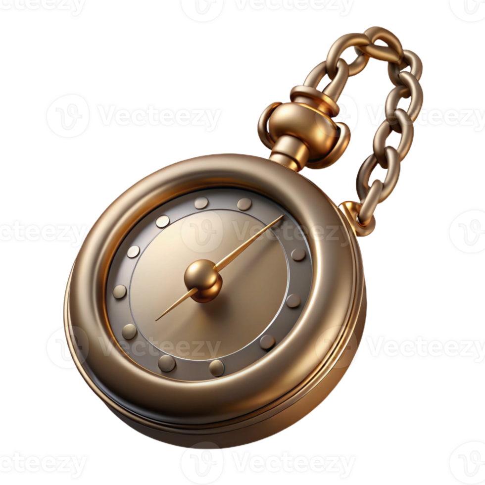 ethereal splendid Photorealistic, ultra-detailed, isolated cutout of a vintage pocket watch with chain with Transparent Background elite png