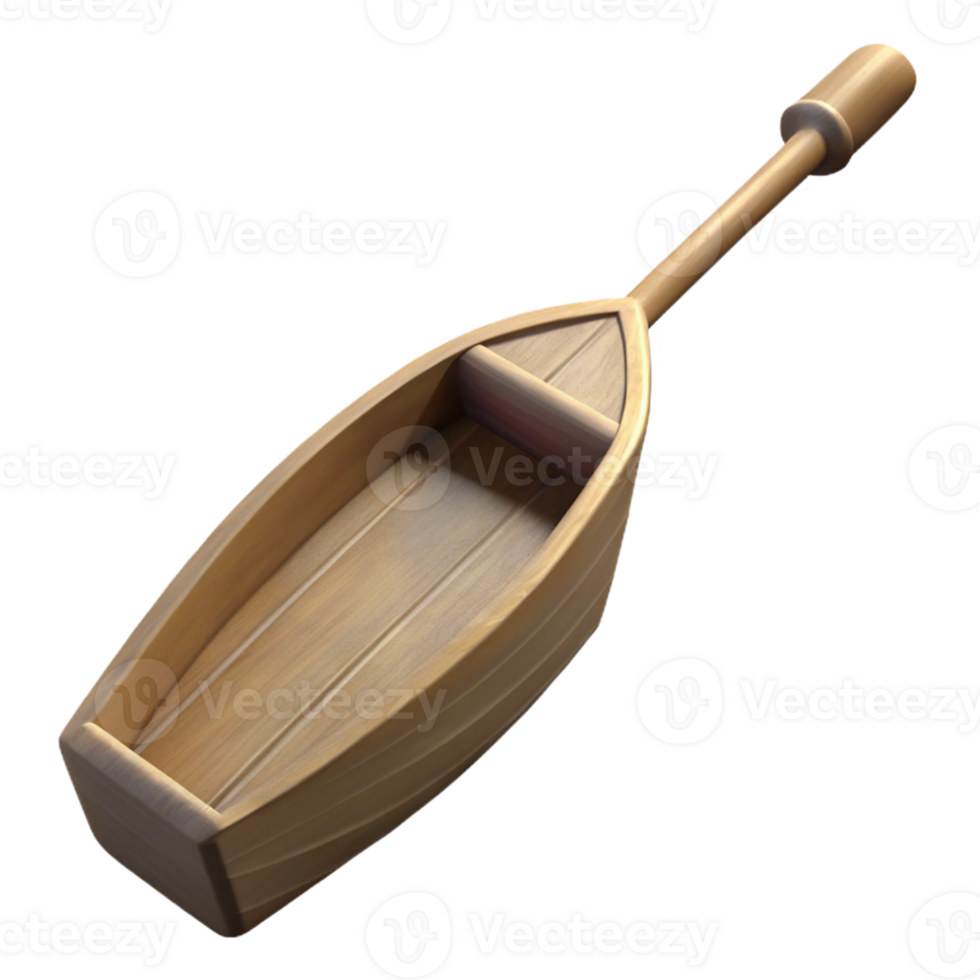 bold magnificent Hyper-specific professional render of a single Stygian boat oar, worn and weathered, isolated cutout with Transparent Background artisan png