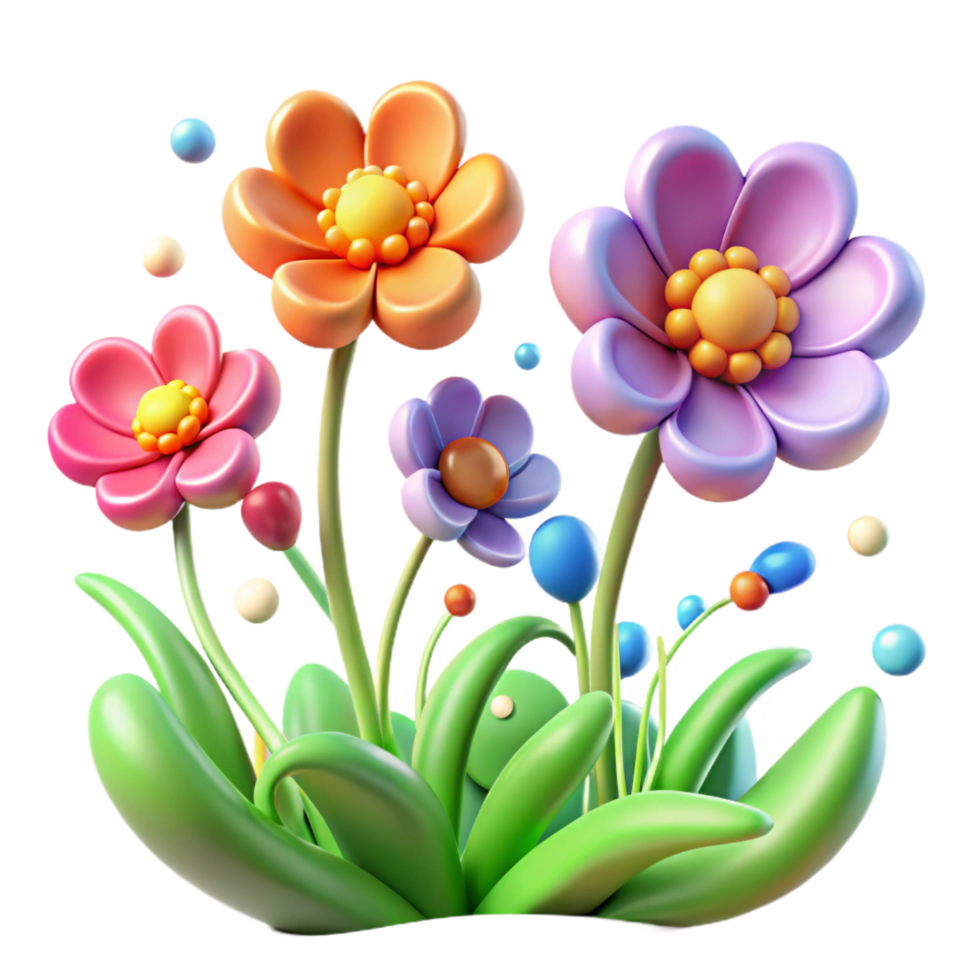 extraordinary traditional A Field of Colorful Abstract Flowers high resolution png