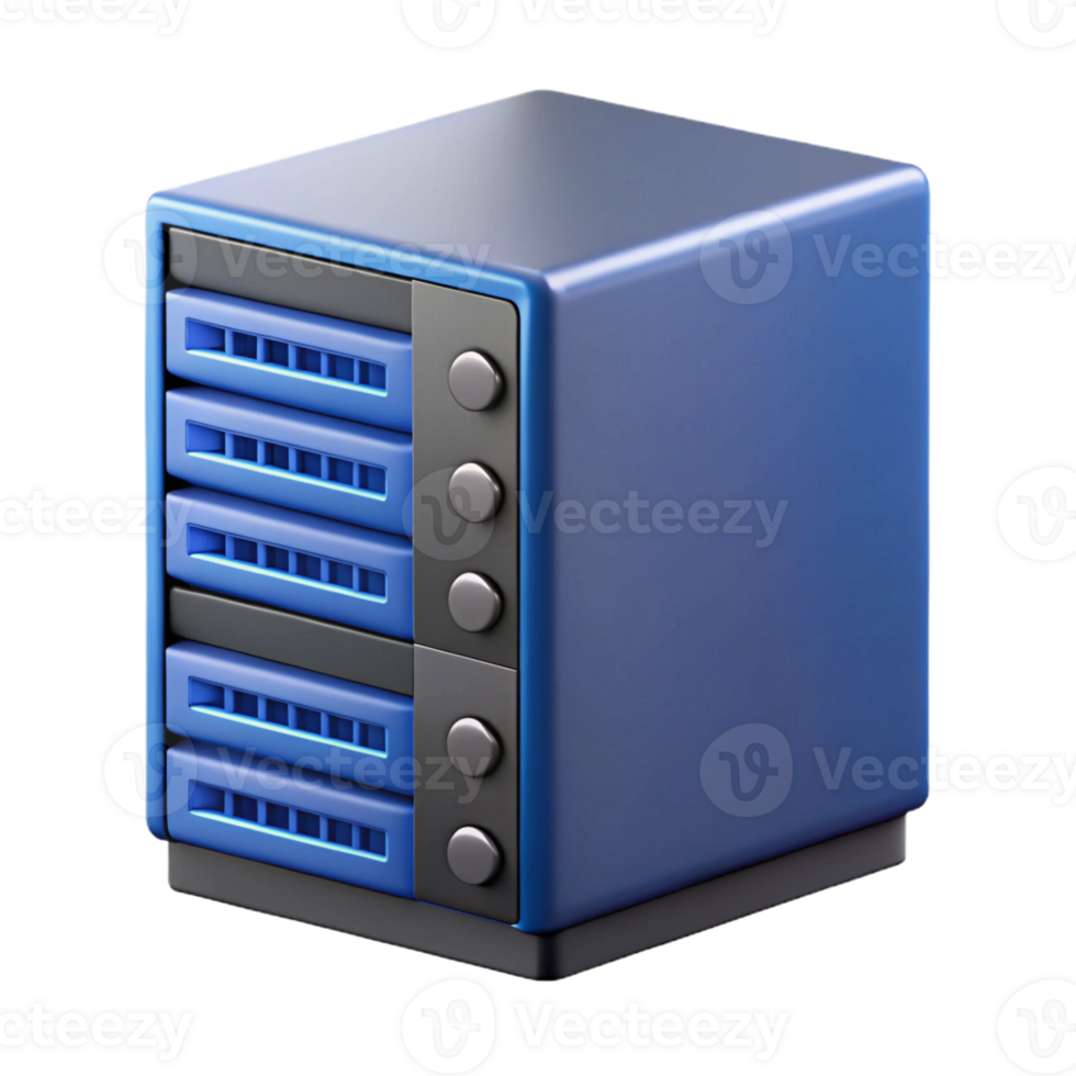 acclaimed industrial Photorealistic, isolated cutout of a single server rack unit, data center technology with Transparent Background professional png