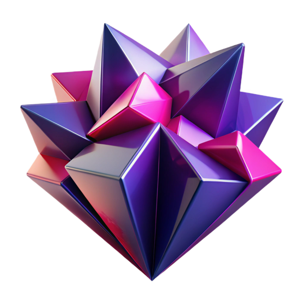 vibrant artistic Fractured Geometric Shapes in Shades of 4K png