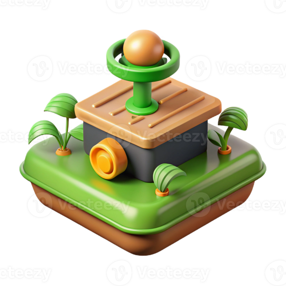 acclaimed minimalist Hyper-specific, concept art style isolated cutout of a smart agriculture sensor, precision farming technology with Transparent Background flawless png