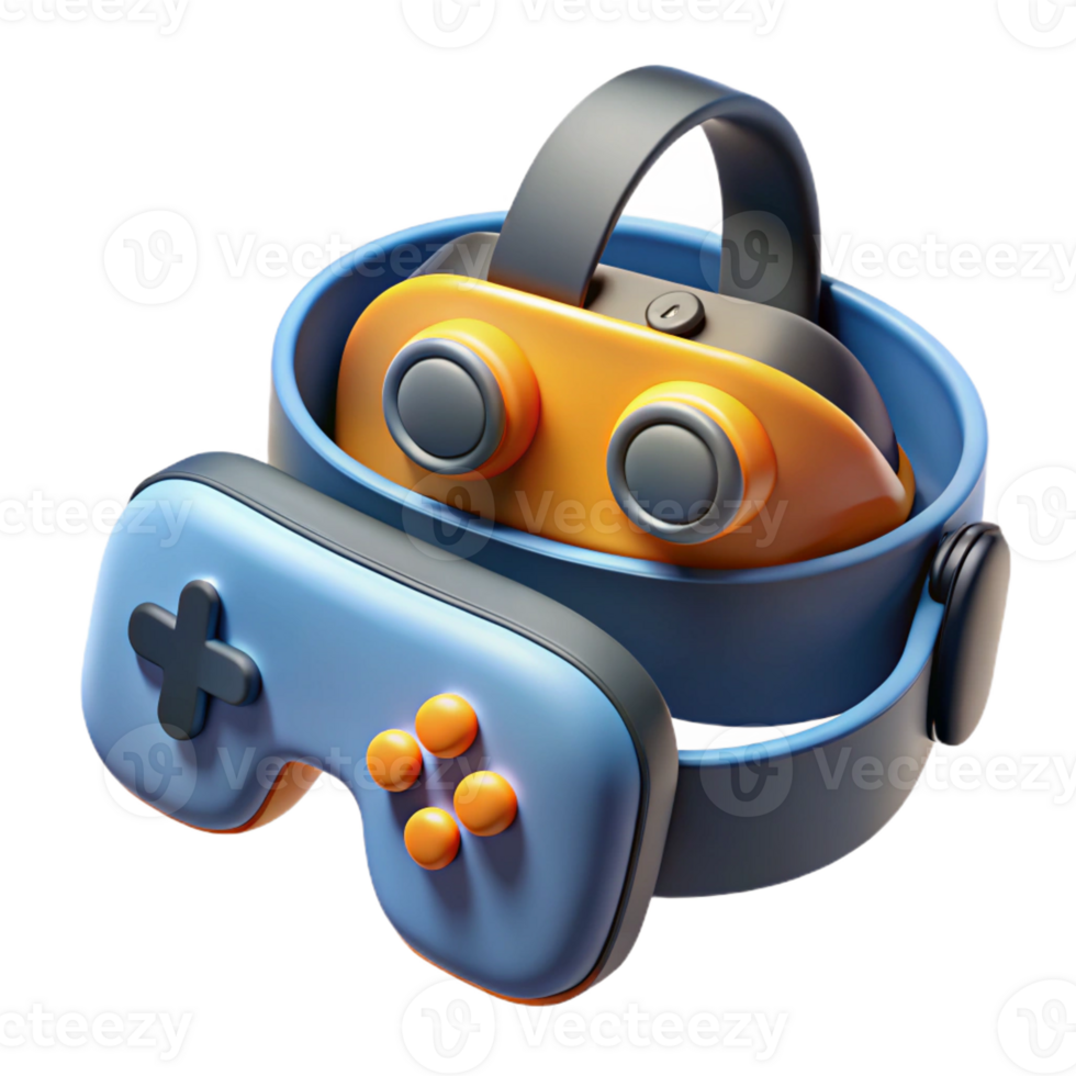 acclaimed futuristic Virtual Reality headset with controllers with Transparent Background precision png