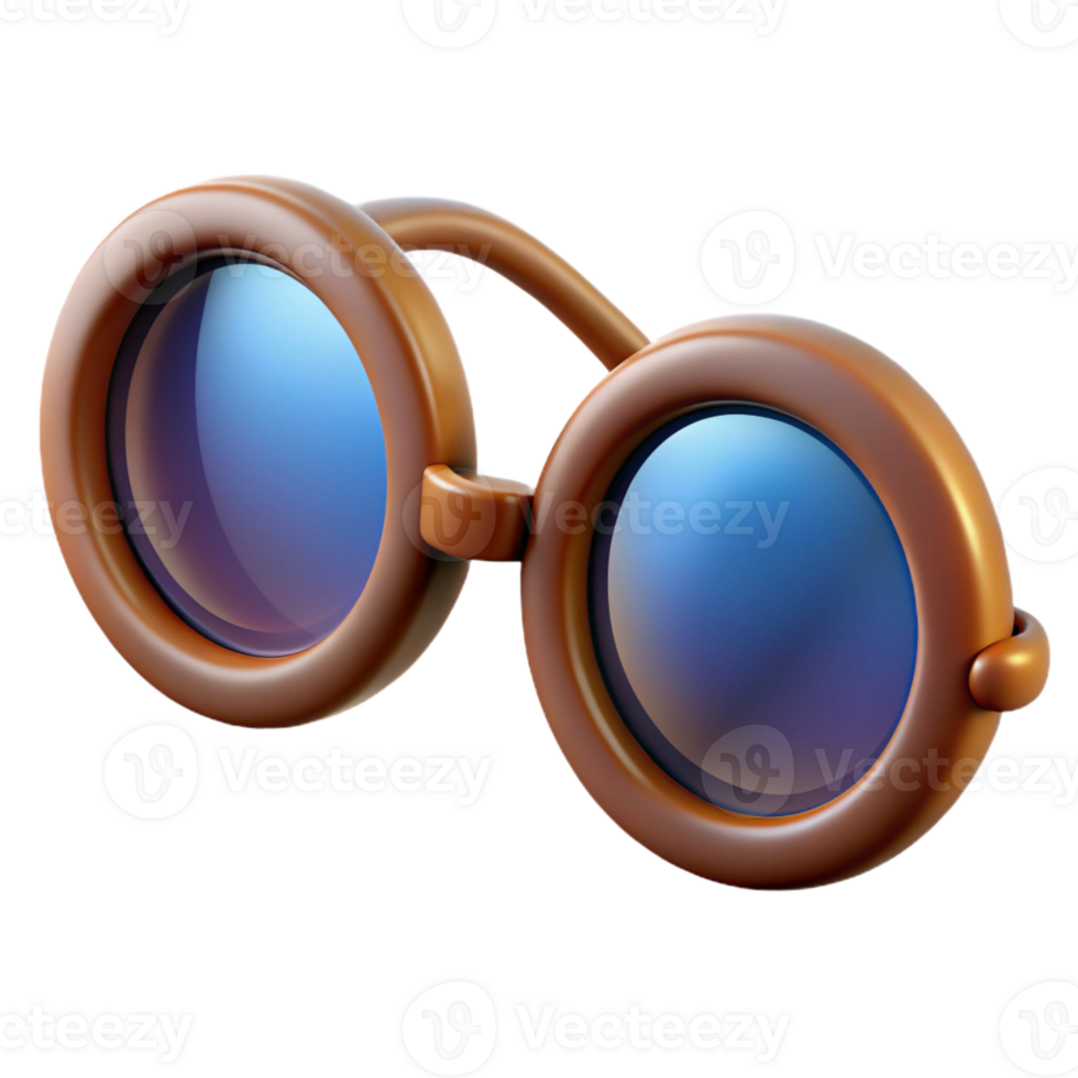 dramatic splendid Hyper-specific, photorealistic isolated cutout of a vintage pair of spectacles with round lenses with Transparent Background ultra HD png