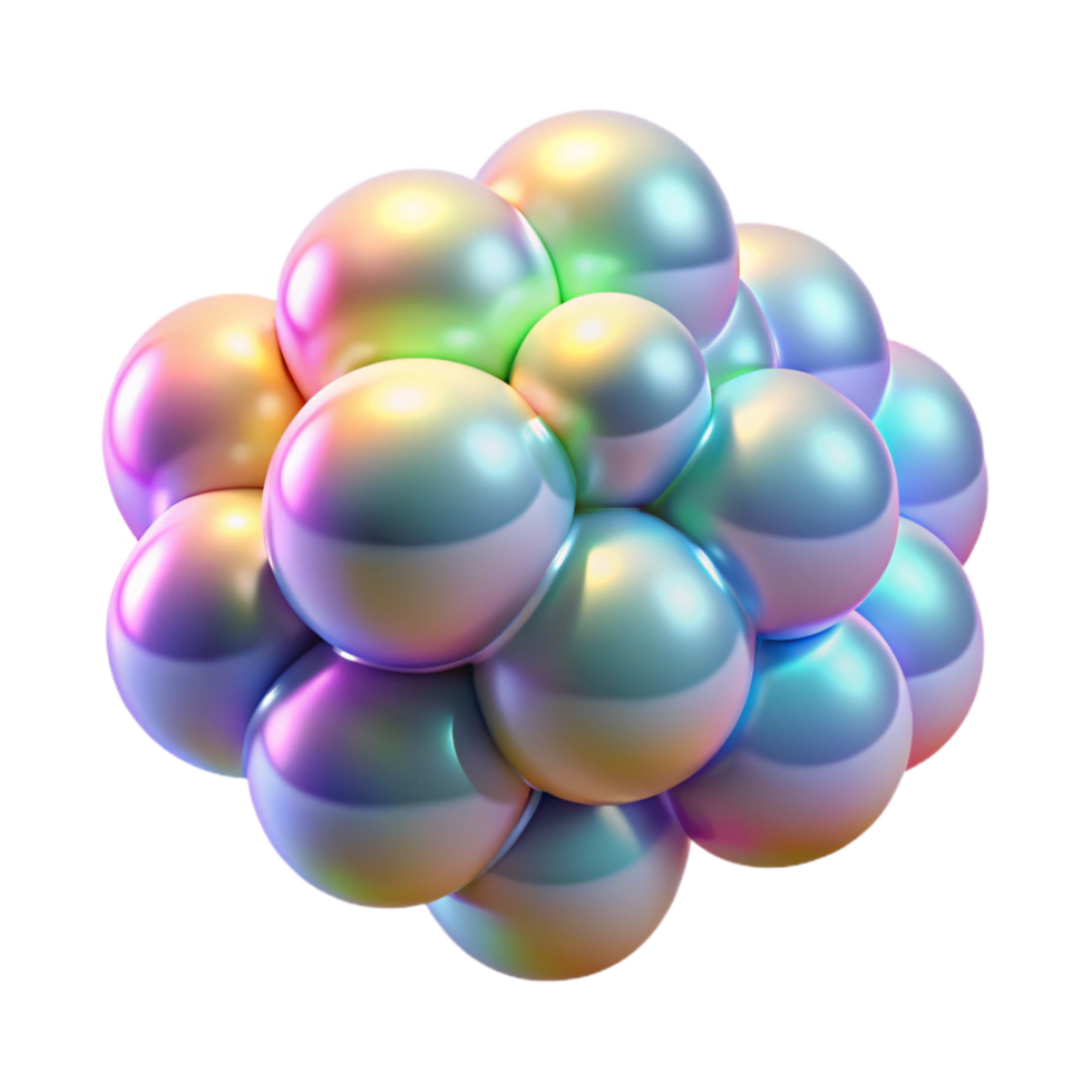 serene modern A Cloud of Iridescent Soap Bubble Like original png