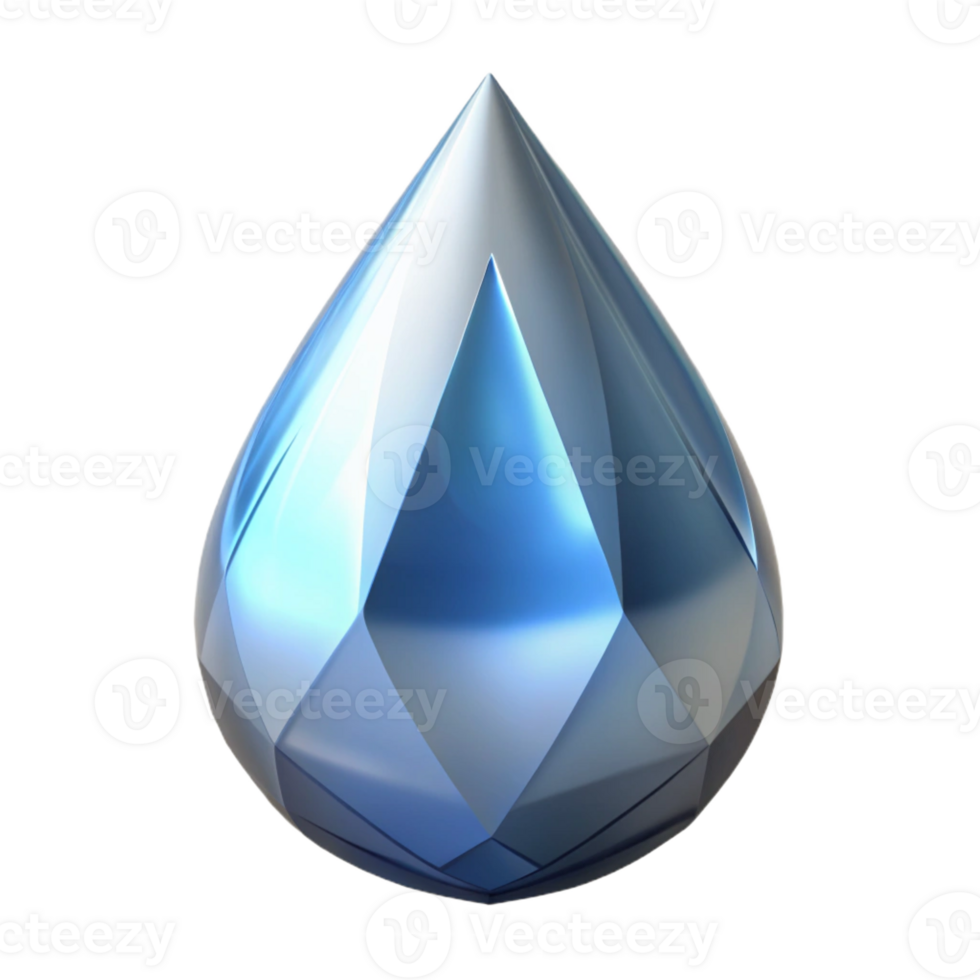 dramatic extraordinary A single teardrop made of solid diamond with Transparent Background detailed png
