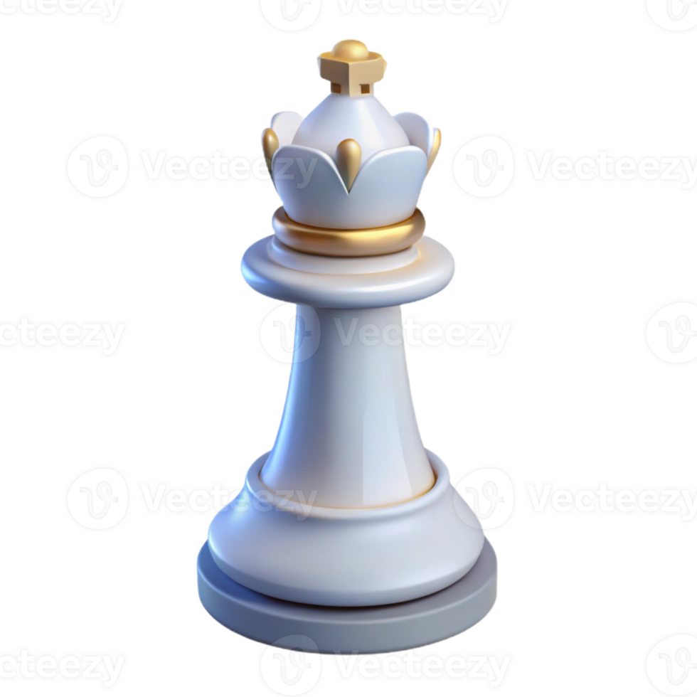 energetic vibrant A single chess piece, a white king with Transparent Background detailed png