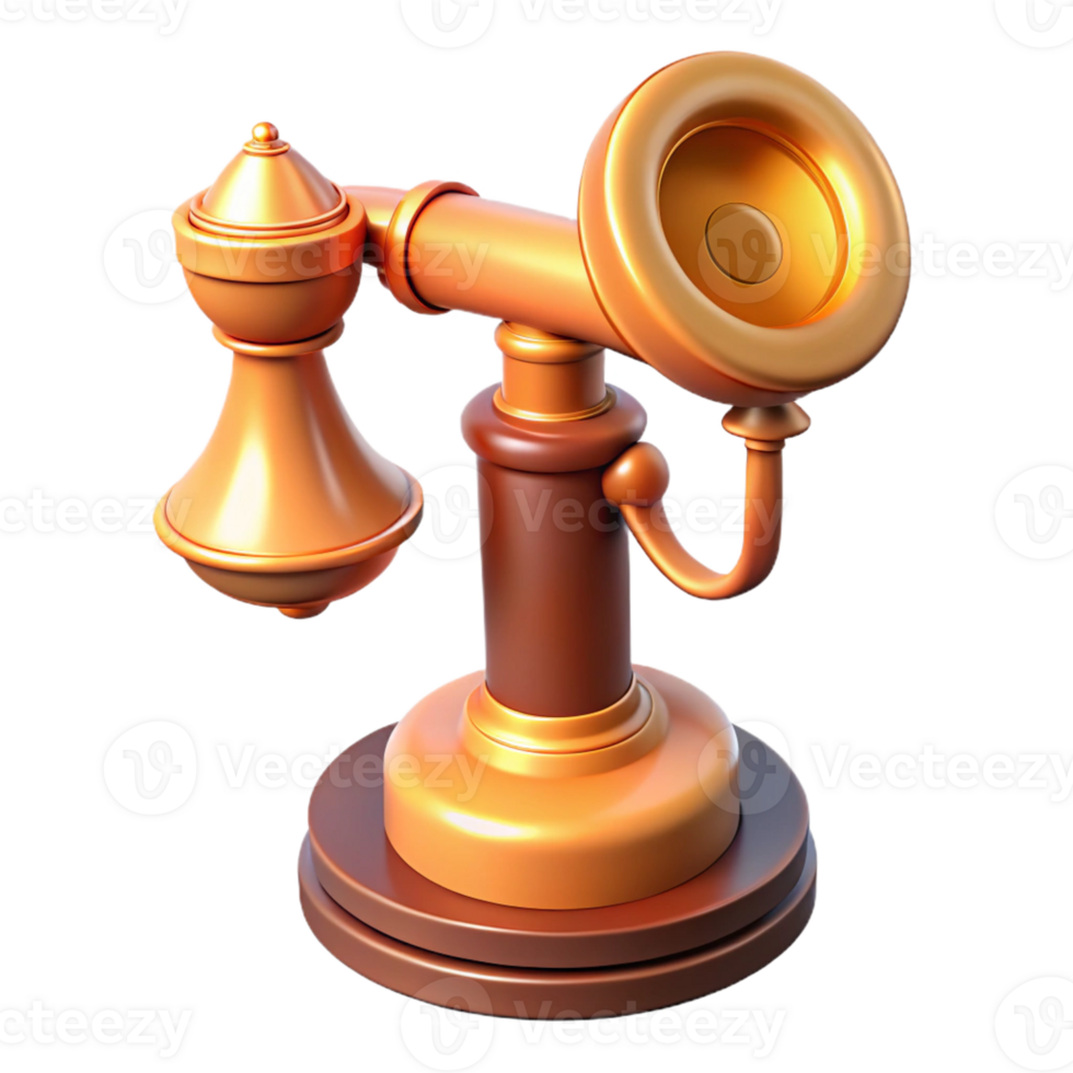 bold immaculate Concept art style, hyper-specific isolated cutout of a vintage candlestick telephone with Transparent Background elite png
