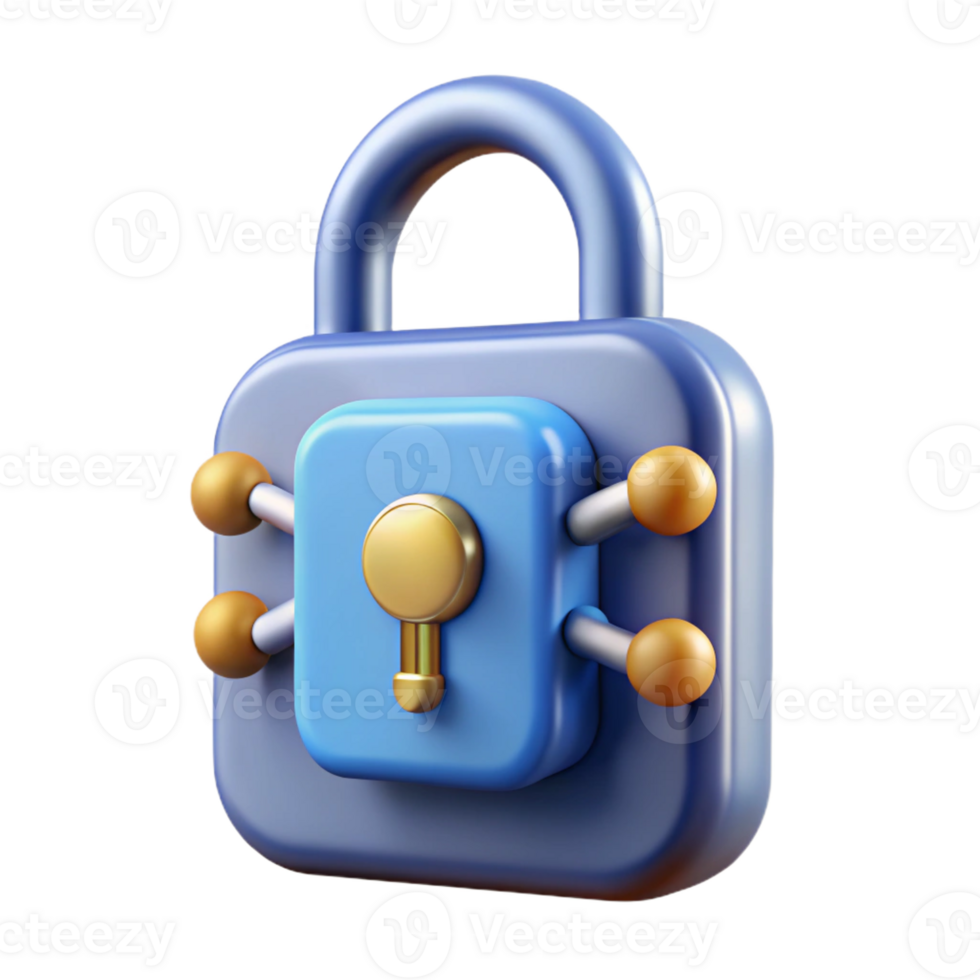 dazzling dynamic abstract Cybersecurity lock icon with Transparent Background elite png