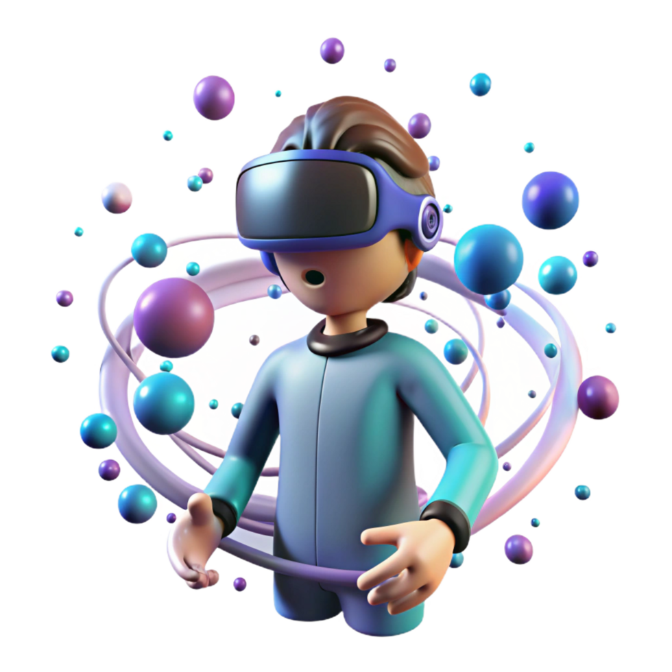 dramatic modern A Solitary Figure Wearing a Vr Headset authentic png