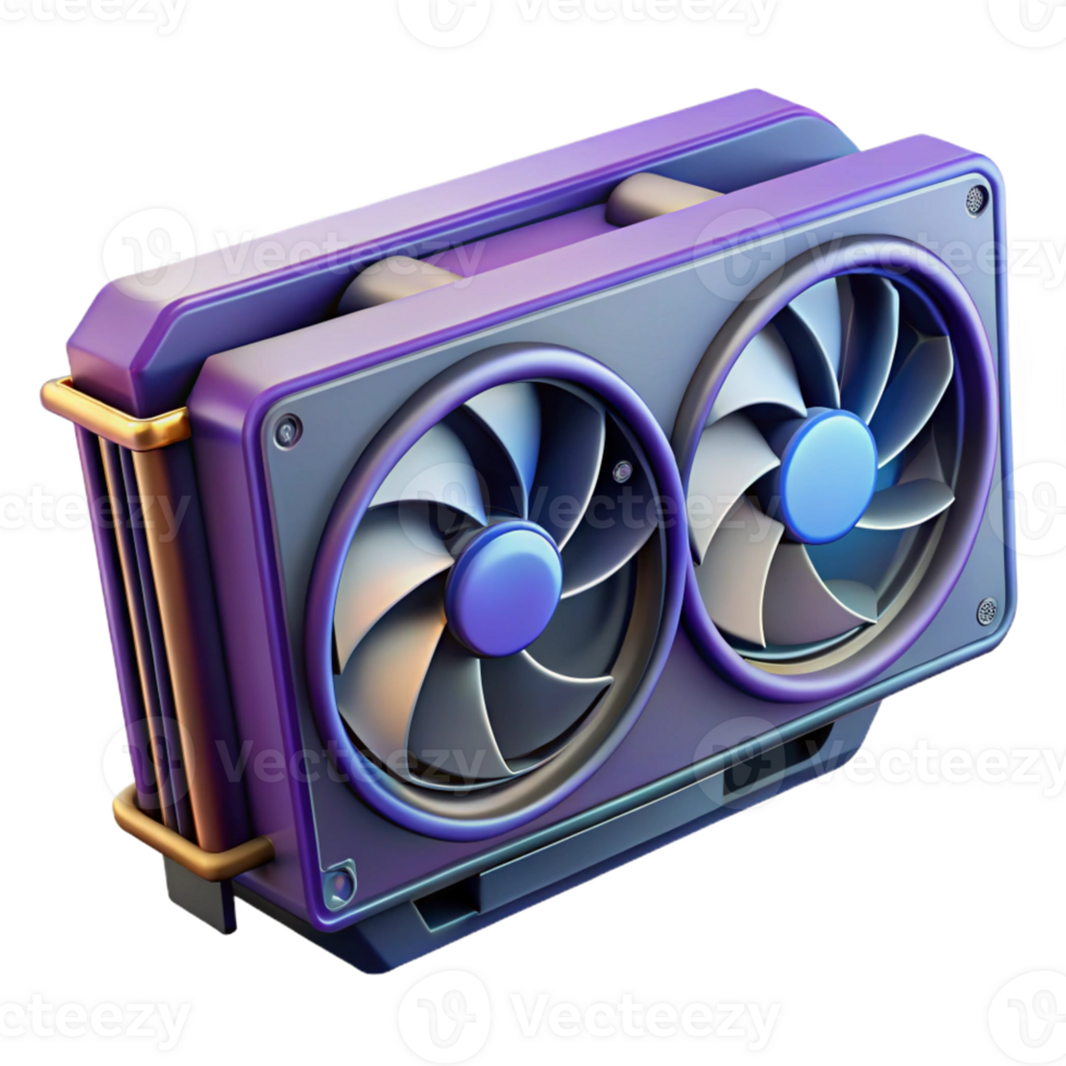 dreamy pristine Graphics card with powerful cooling system with Transparent Background crisp png