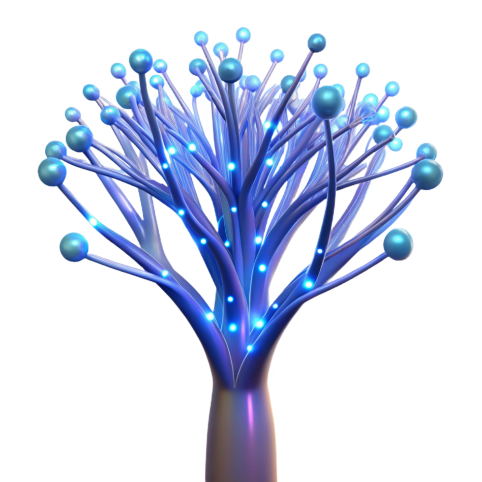 serene abstract A Bioluminescent Tree with Branches Made authentic png