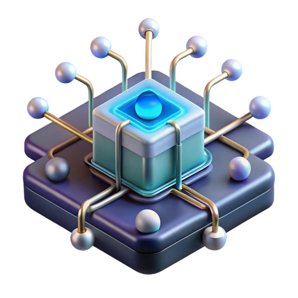 magnificent minimalist A Quantum Computer Processing Complex professional png